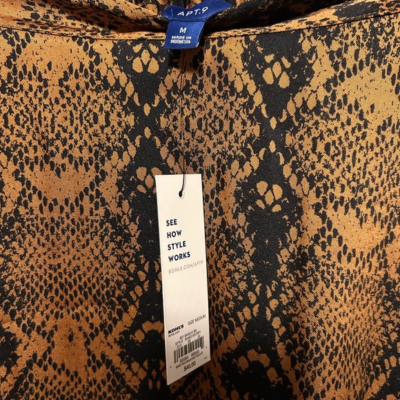 Apt. 9 Snakeskin Animal Mid Length Orange Black Skirt Women’s Size Medium - Picture 2 of 3